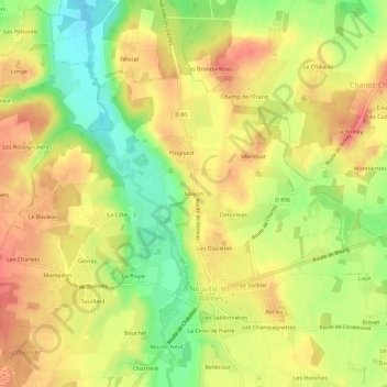 Mayon topographic map, elevation, terrain