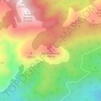 Dos Hermanas topographic map, elevation, terrain