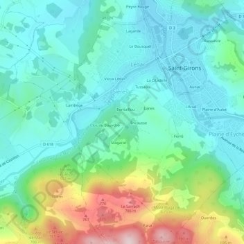 La Caire topographic map, elevation, terrain