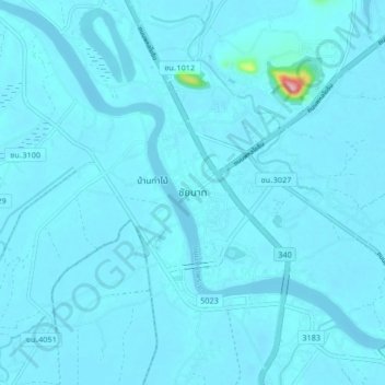 Chai Nat topographic map, elevation, terrain