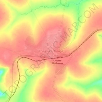 Chicala-Choloanga topographic map, elevation, terrain