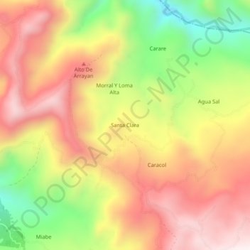 Santa Clara topographic map, elevation, terrain