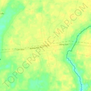 Lò Gạch topographic map, elevation, terrain
