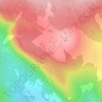 Litlåsen topographic map, elevation, terrain