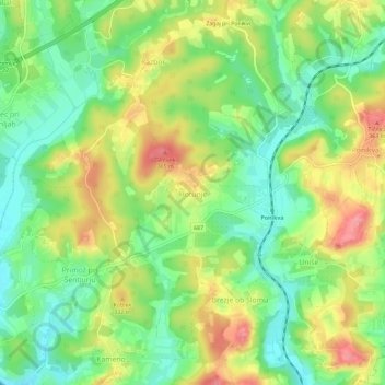 Hotunje topographic map, elevation, terrain