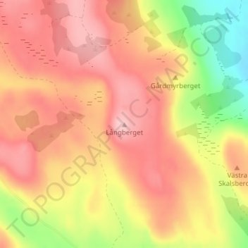 Långberget topographic map, elevation, terrain
