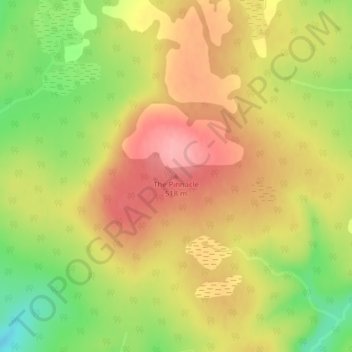 The Pinnacle topographic map, elevation, terrain