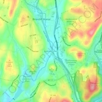 Buckhout Corners topographic map, elevation, terrain