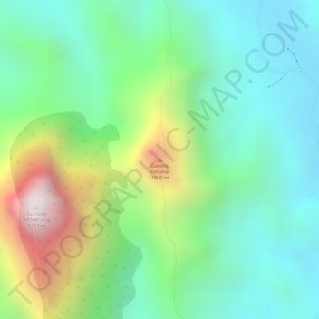 Gunung Kerunai topographic map, elevation, terrain