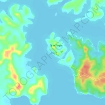 Tiagba topographic map, elevation, terrain