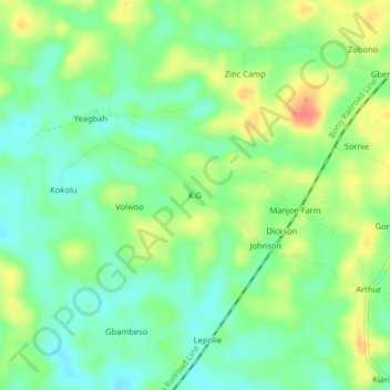 K.G topographic map, elevation, terrain