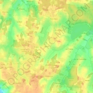 Rivière topographic map, elevation, terrain