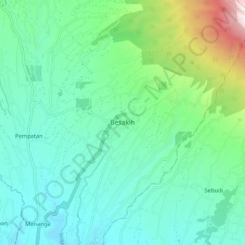 Besakih topographic map, elevation, terrain