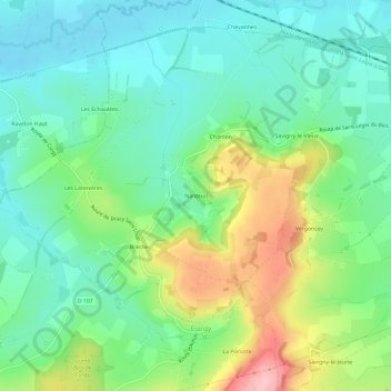 Nanteuil topographic map, elevation, terrain