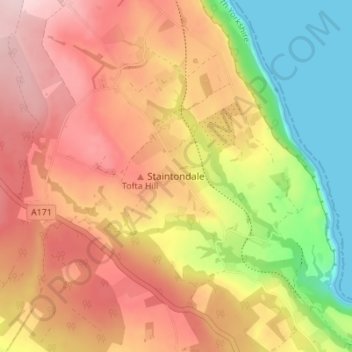 Staintondale topographic map, elevation, terrain