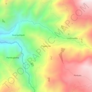 Papaloma topographic map, elevation, terrain