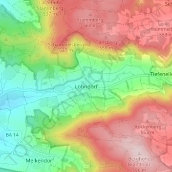 Lohndorf topographic map, elevation, terrain
