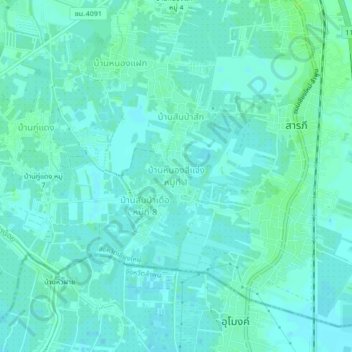 Ban Nong Si Chaeng Mu 1 topographic map, elevation, terrain