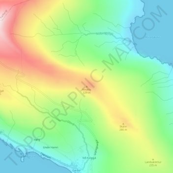 Knúkin topographic map, elevation, terrain