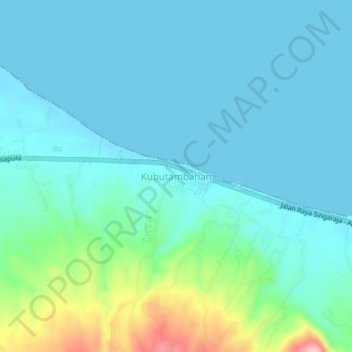 Kubutambahan topographic map, elevation, terrain