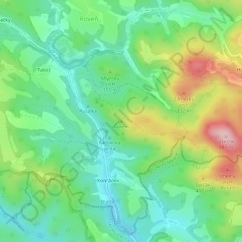 Bischofsmütze topographic map, elevation, terrain