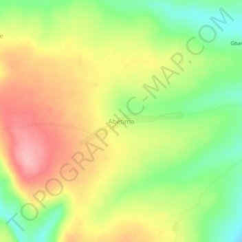 Abetima topographic map, elevation, terrain