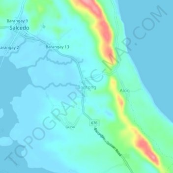 Bagtong topographic map, elevation, terrain