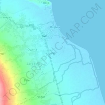 Gajo topographic map, elevation, terrain