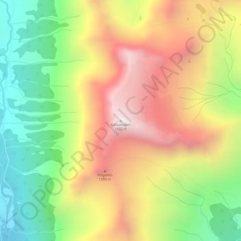 Kolastinden topographic map, elevation, terrain
