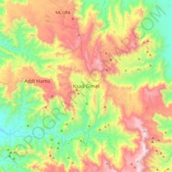 Ksad Gimel topographic map, elevation, terrain