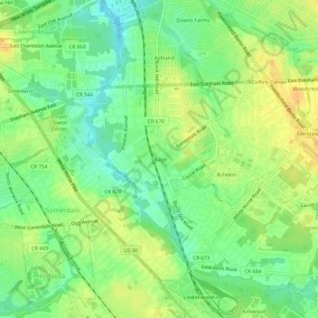 Osage topographic map, elevation, terrain