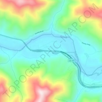 Stafford topographic map, elevation, terrain