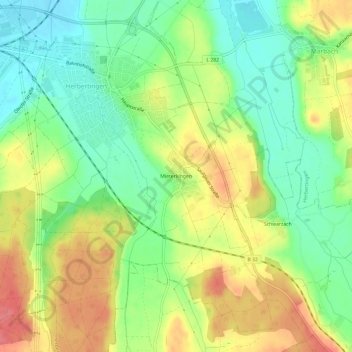 Mieterkingen topographic map, elevation, terrain