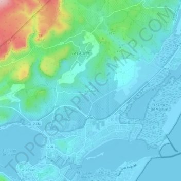 Le Bouis topographic map, elevation, terrain