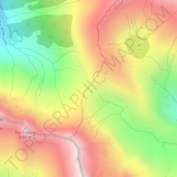 Cascade Pass topographic map, elevation, terrain