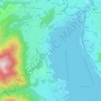 Holz topographic map, elevation, terrain