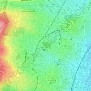 Reiterberg topographic map, elevation, terrain