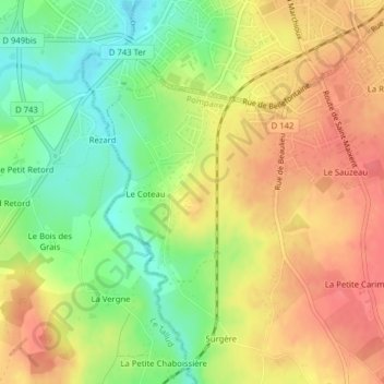 Les Emblées topographic map, elevation, terrain