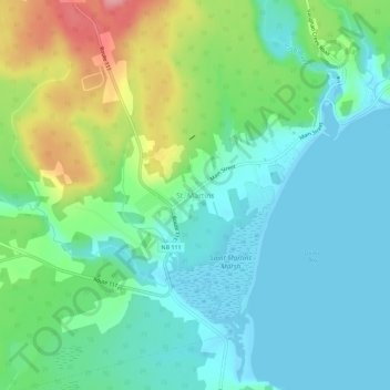 St. Martins topographic map, elevation, terrain