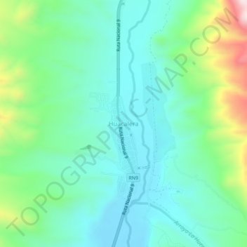 Huacalera topographic map, elevation, terrain