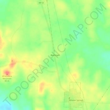 Barringer topographic map, elevation, terrain
