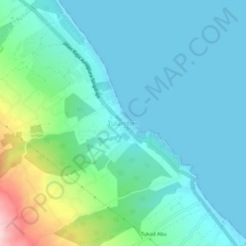 Tulamben topographic map, elevation, terrain
