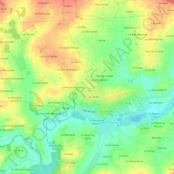 Le Chesnot topographic map, elevation, terrain