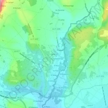 Vilaverde topographic map, elevation, terrain