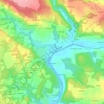 Le Nancq topographic map, elevation, terrain