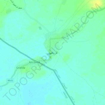 Um Dafuq topographic map, elevation, terrain