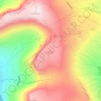 Murufelli topographic map, elevation, terrain
