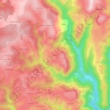 Le Dat topographic map, elevation, terrain