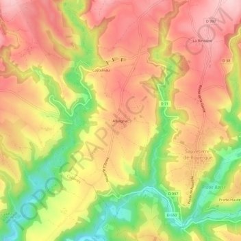 Albagnac topographic map, elevation, terrain
