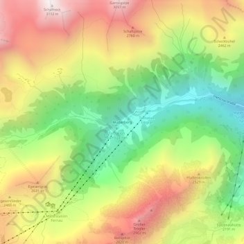 Mutterberg topographic map, elevation, terrain
